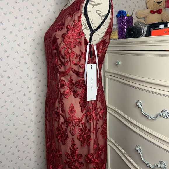 Calvin Klein Sleeveless Lace Illusion Dress - Picture 3 of 10